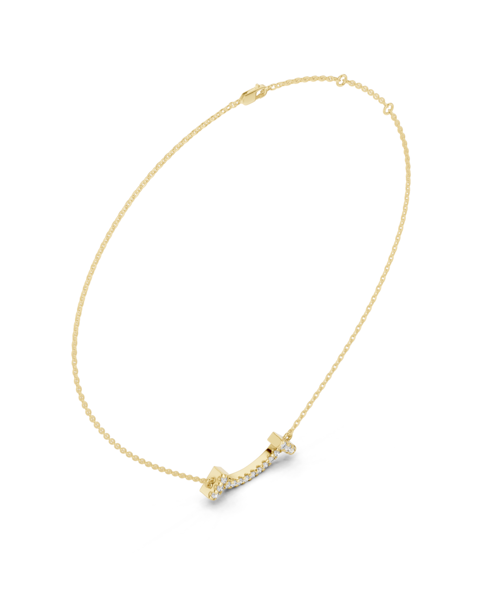 Sparkling Crescent Pendant Necklace