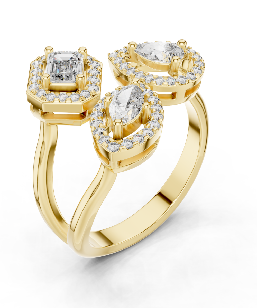 Triple-Stone wedding Ring - Image 2