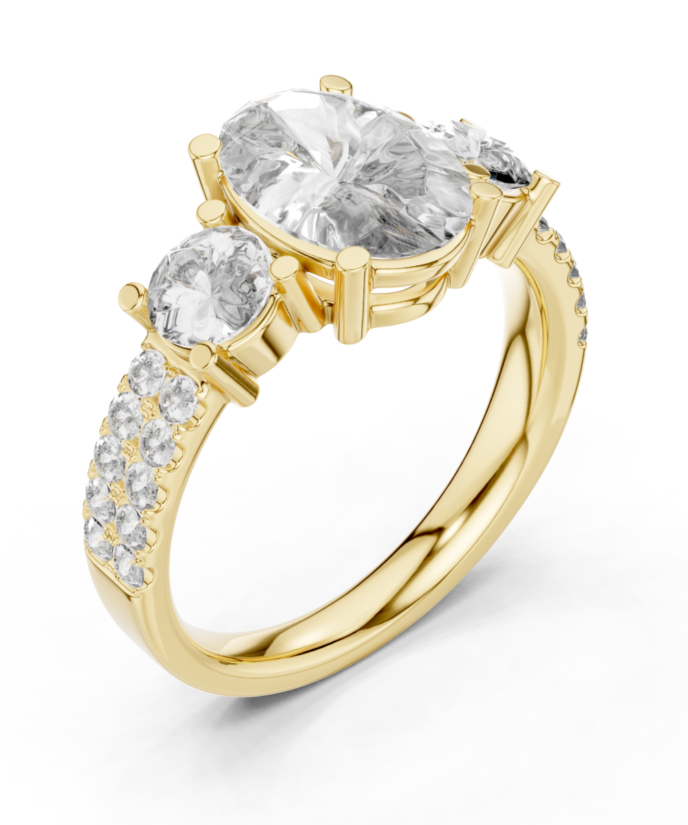 Timeless Harmony Oval & Round Diamond Trio Ring - Image 6