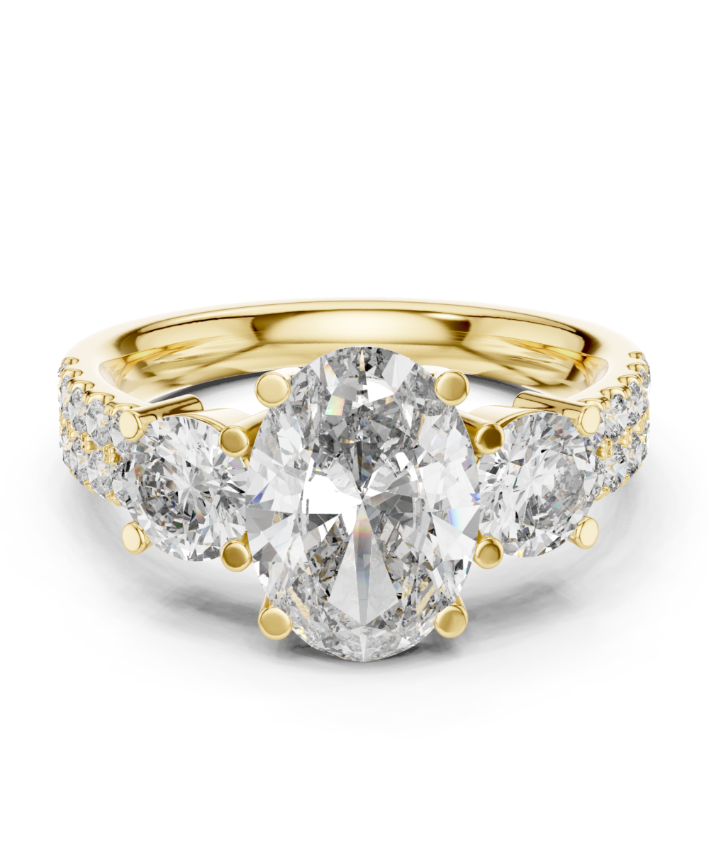 Timeless Harmony Oval & Round Diamond Trio Ring - Image 7